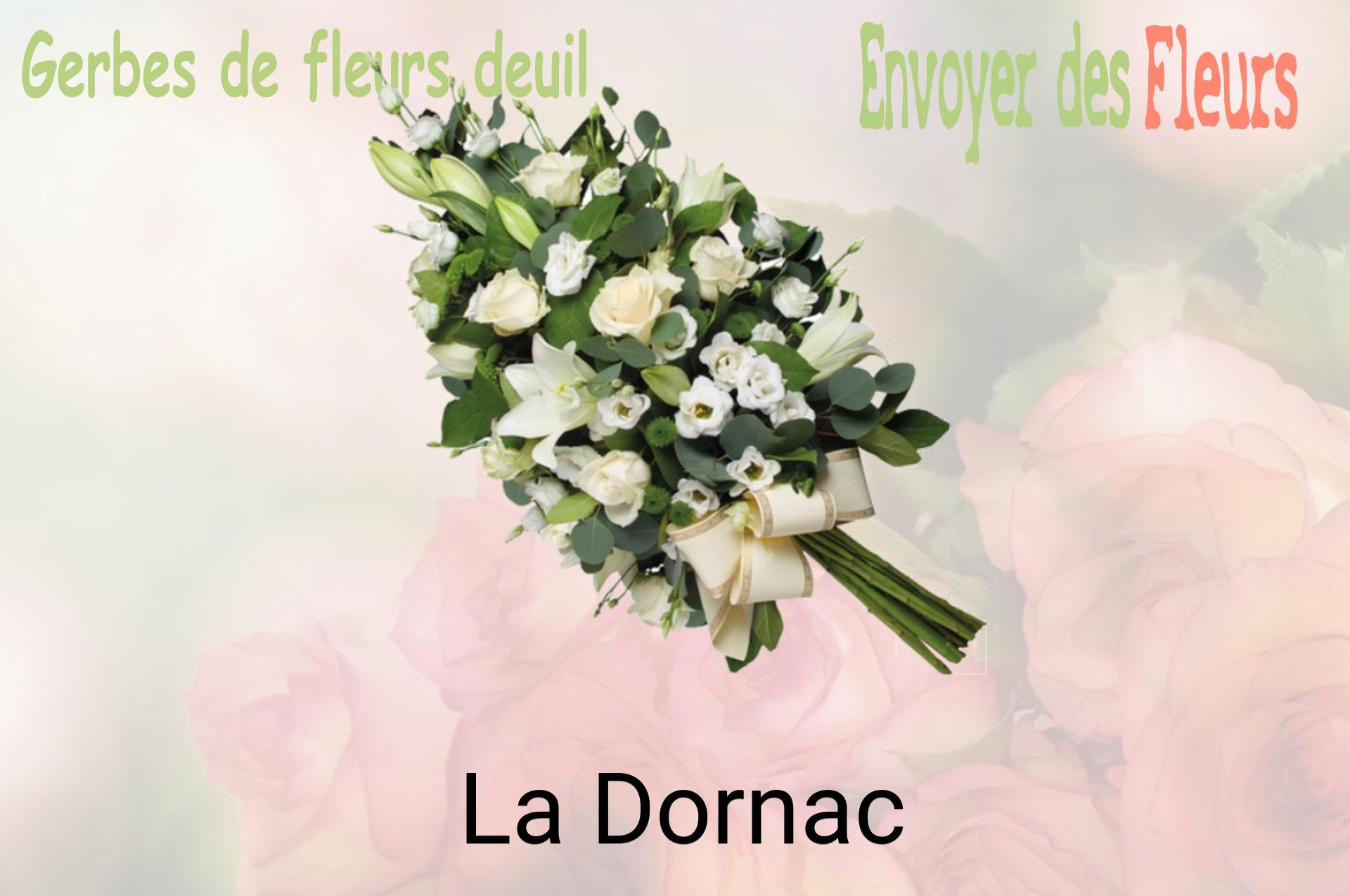 Gerbe de fleurs de deuil livrée à La Dornac